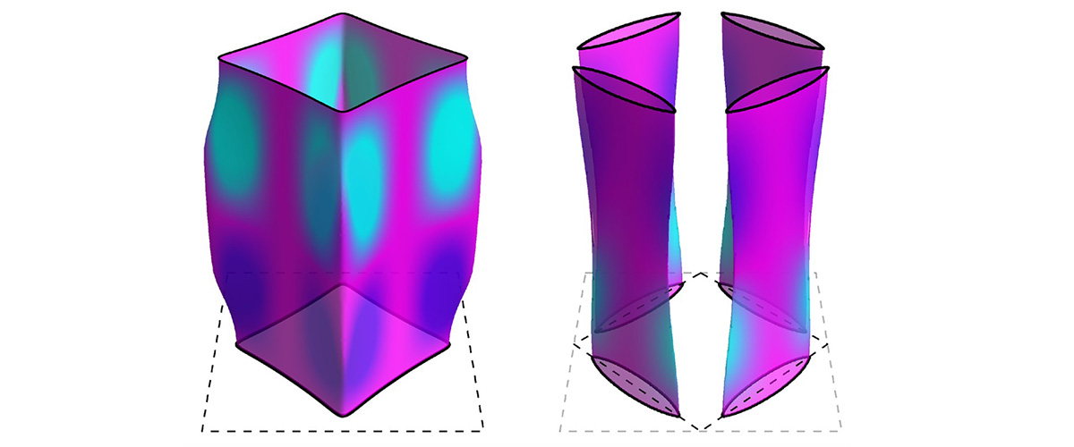 The Fermi surface on the left shows the arrangement of electrons in a copper-oxide high temperature superconductor before the "critical point." After the critical point, the Fermi surface on the right shows that most electrons vanish.