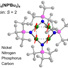 Molecular structure of the neutral Ni4(NPtBu3)4