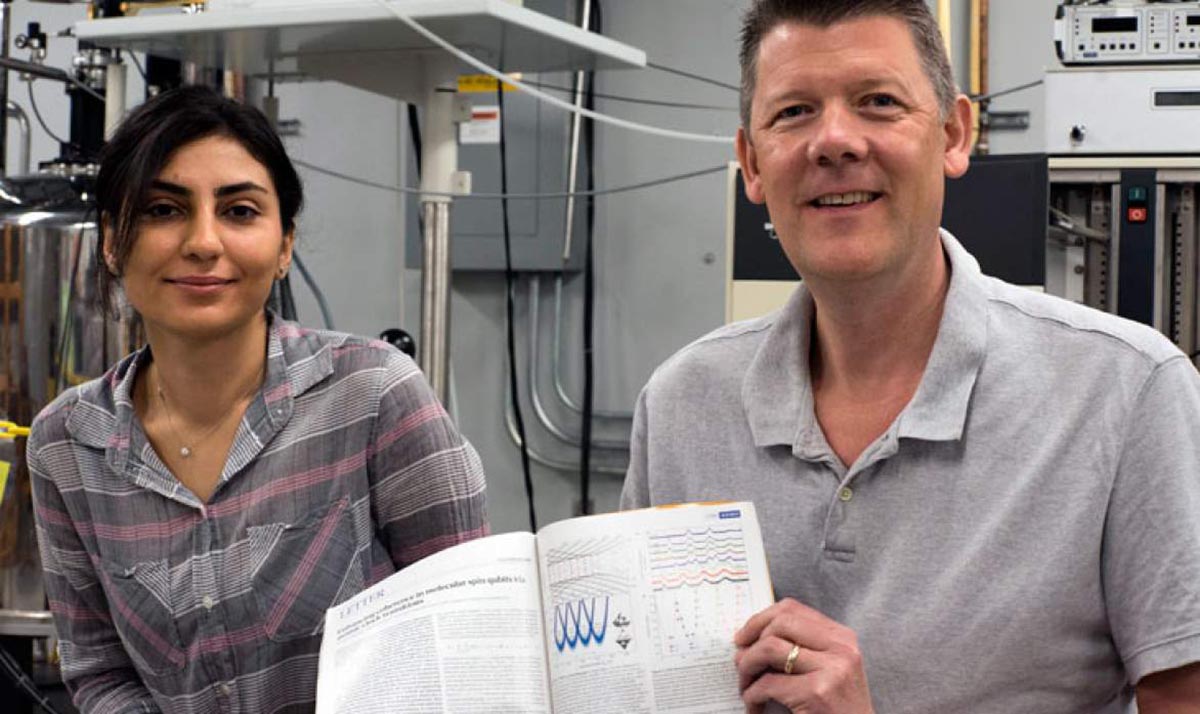 Dorsa Komijani and mentor Steve Hill with their Nature publication.