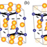 (a) Average crystal structure of Na2Co2TeO6 with each Na site 2/3 occupied; Te and O atoms have been omitted for clarity. (b) Representative structure showing Na-occupation disorder, 