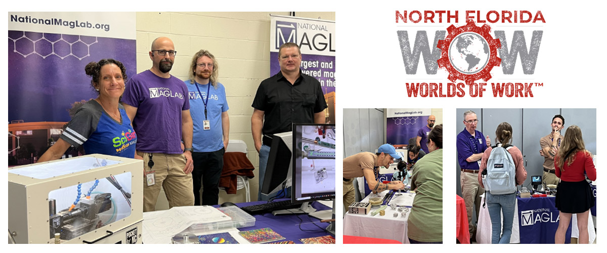 The MagLab table at the inaugural North Florida Worlds of Work (WOW) Career Expo, October 20-21, 2023.