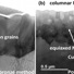 Bright field STEM cross-section images of Nb3Sn films produced using (a) the newly-discovered hot bronze method and (b) the post-reaction method.