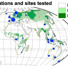 Peatland locations and sites tested