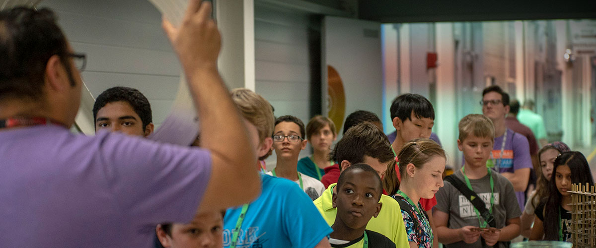 Students on a guided tour of the MagLab