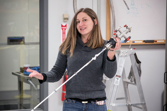 Postdoc Audrey Grockowiak in her lab.