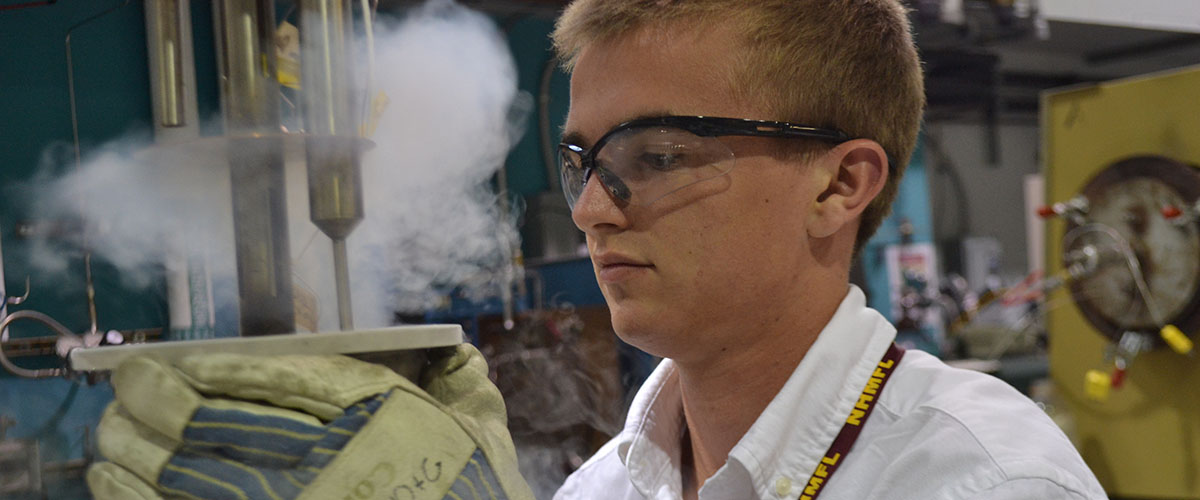  Using liquid nitrogen, Kyle precools the test specimens to -320 degrees Fahrenheit (-195 degrees Celsius).