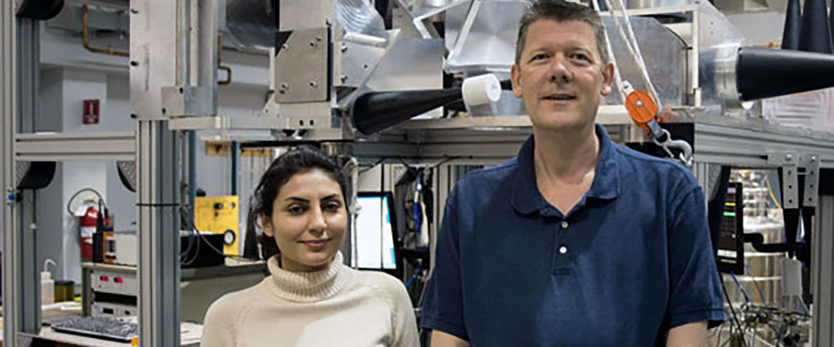 MagLab physicists Dorsa Komijani and Stephen Hill.