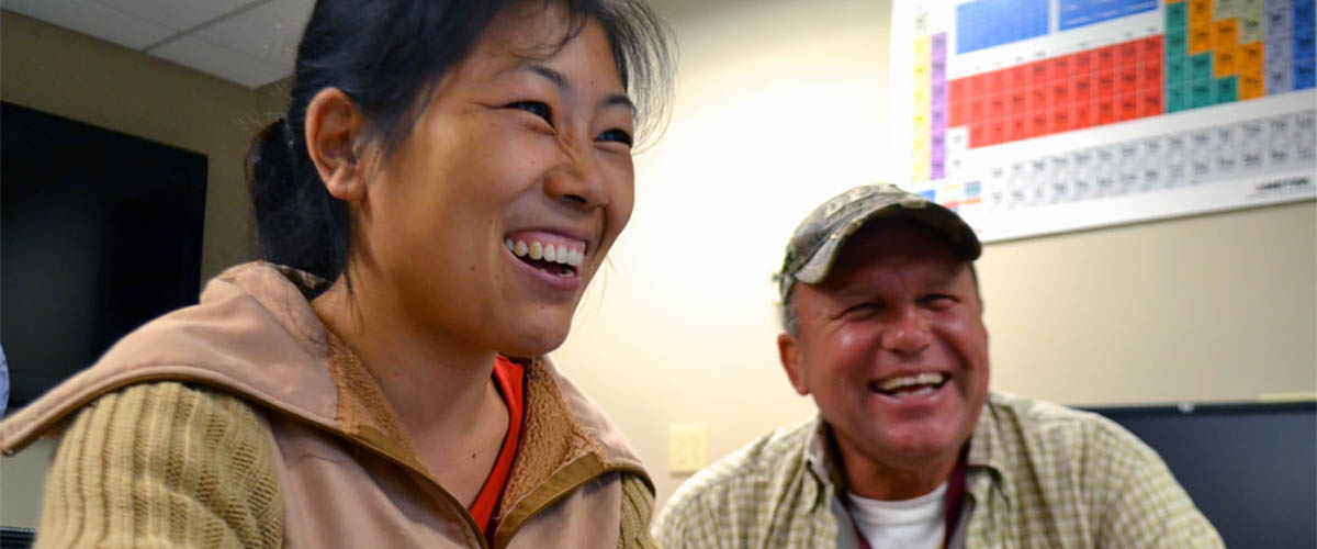 Paul Rigel with his MagLab researcher and mentor, Rongmei Niu.